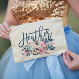 Floral Personalized Cosmetic Bag