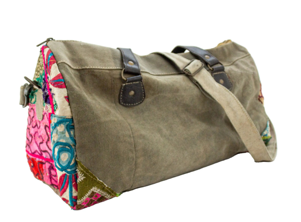 Recycled Military Tent Overnight Travel Bag