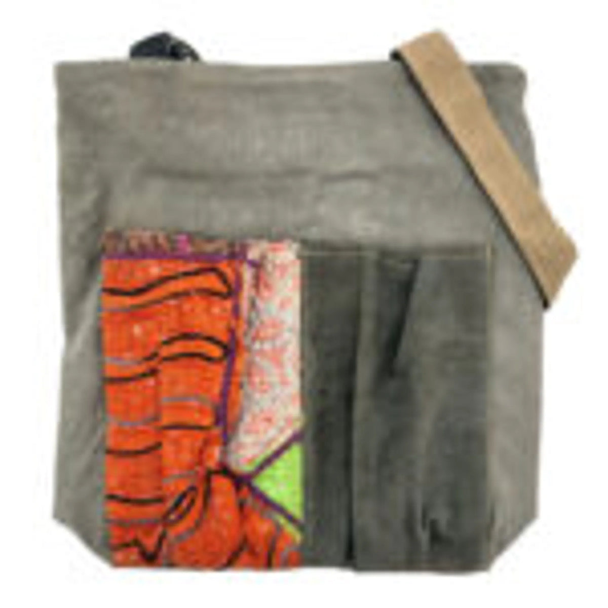 Recycled Military Tent Backpack/Crossbody w/Vintage Fabric