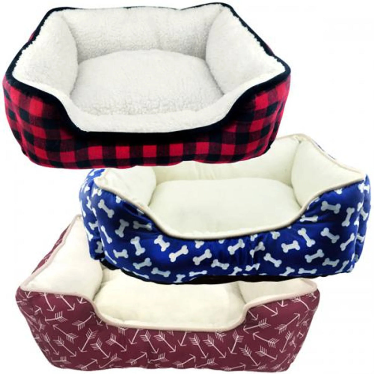 Sherpa Cuddler Dog Bed – 20 × 16-Inch Bolster Bed