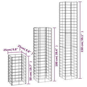 6 Piece Gabion Set Galvanized Wire