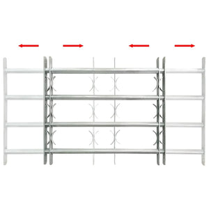 Adjustable Security Grille for Windows with 4 Crossbars 27.6"-41.3