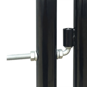 Black Single Door Fence Gate 39.4x49.2