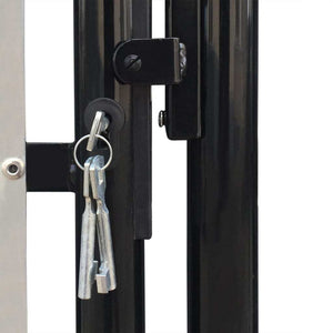 Black Single Door Fence Gate 39.4x49.2