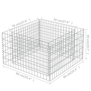 Gabion Raised Bed Galvanized Steel 35.4"x35.4"x19.7