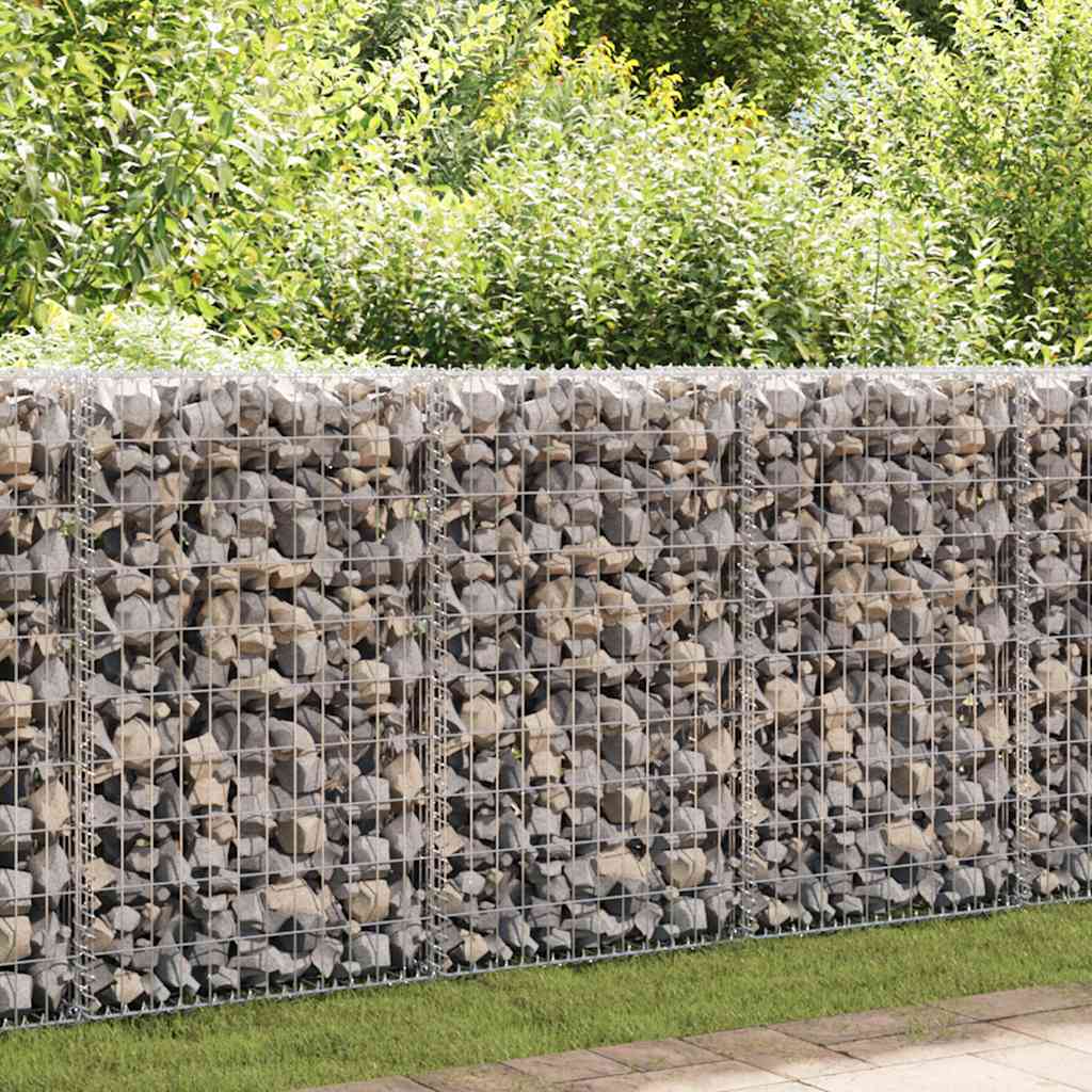 Gabion Wall with Covers Galvanized Steel 236"x11.8"x39.4