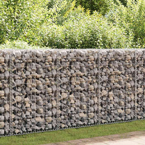 Gabion Wall with Covers Galvanized Steel 236"x11.8"x39.4
