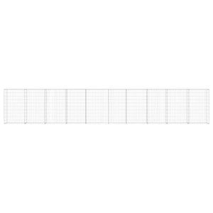 Gabion Wall with Covers Galvanized Steel 236"x11.8"x39.4