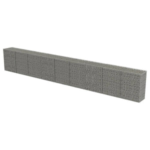 Gabion Wall with Covers Galvanized Steel 354"x19.7"x39.4