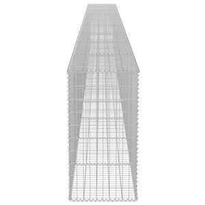 Gabion Wall with Covers Galvanized Steel 354"x19.7"x39.4
