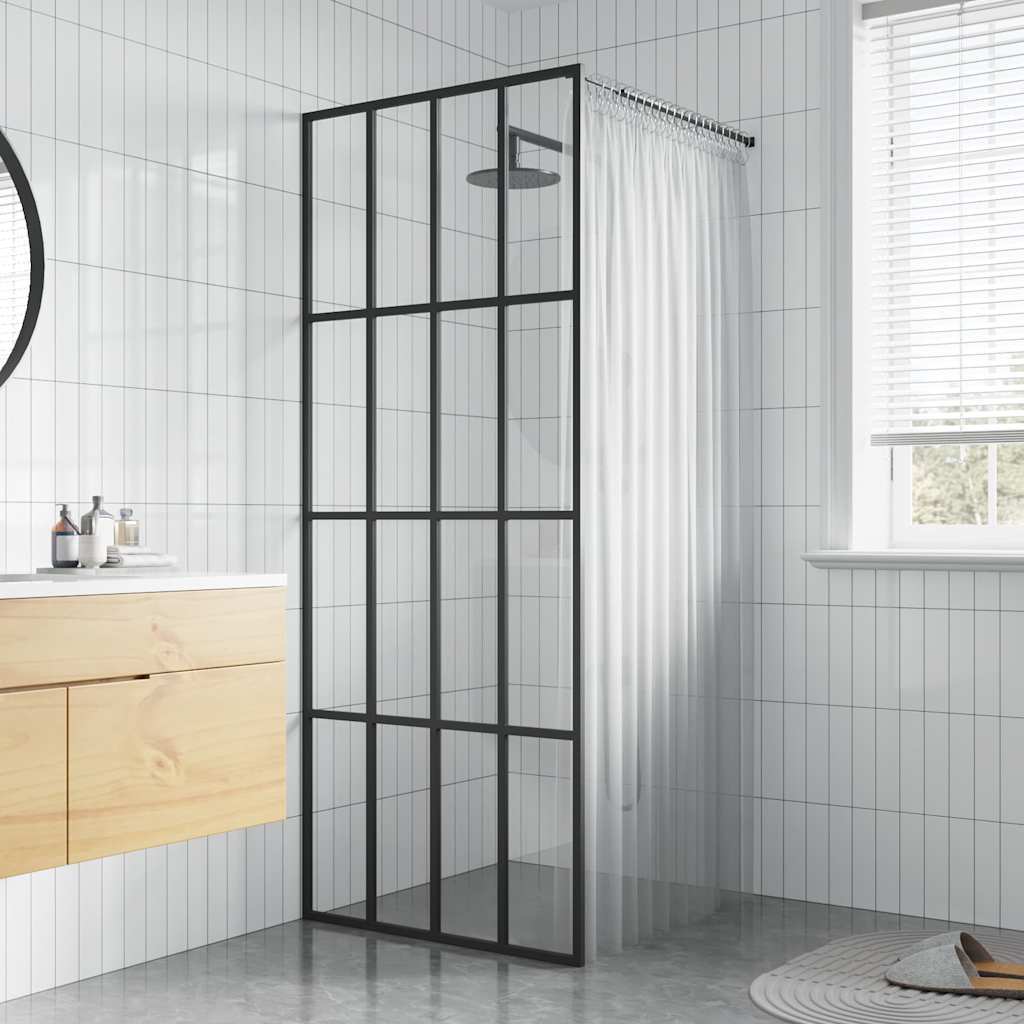 Walk-in Shower Screen Clear Tempered Glass 35.4"x76.8