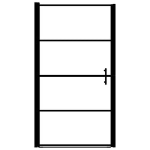 Shower Door Frost Tempered Glass 39.4"x70.1" Black
