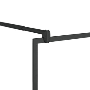 Walk-in Shower Wall with Clear ESG Glass 35.4"x76.8" Black