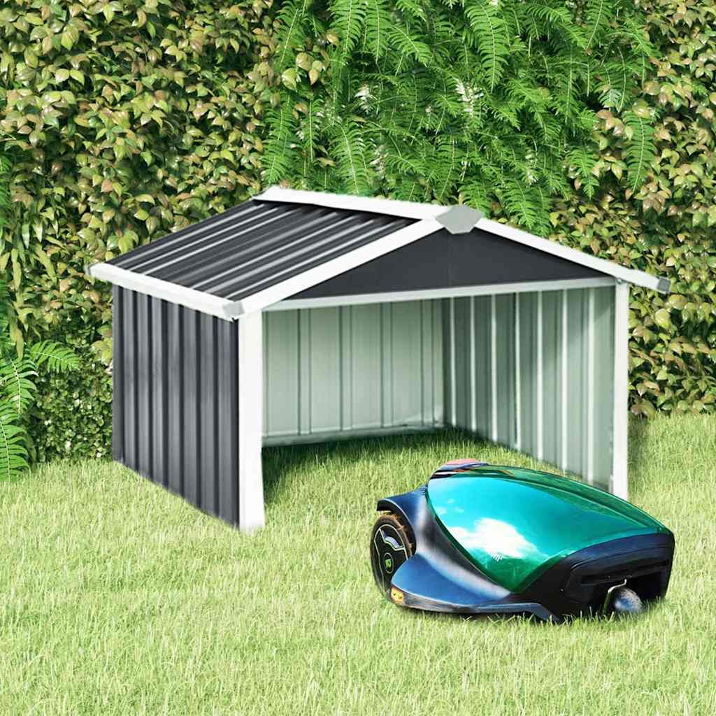 Garden Robot Lawnmower Shed 36.2"x38.2"x24.8" Galvanized Steel Anthracite