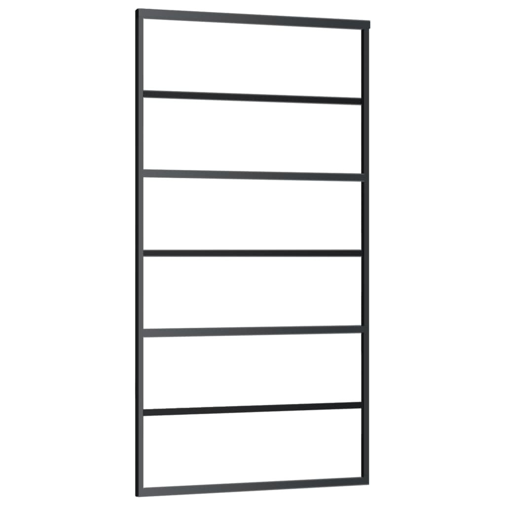 Sliding Door ESG Glass and Aluminum 40.2"x80.7" Black