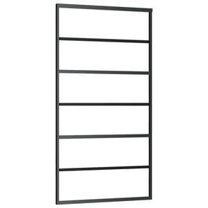 Sliding Door ESG Glass and Aluminum 40.2"x80.7" Black