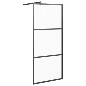 Walk-in Shower Wall 35.4"x76.8" Frosted ESG Glass Black