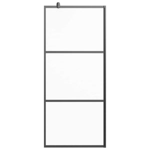 Walk-in Shower Wall 35.4"x76.8" Frosted ESG Glass Black