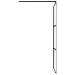 Walk-in Shower Wall 35.4"x76.8" Frosted ESG Glass Black