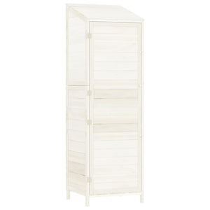Garden Shed White 21.7"x20.5"x68.7" Solid Wood Fir