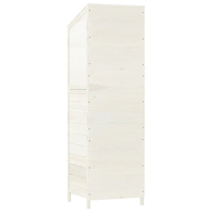 Garden Shed White 21.7"x20.5"x68.7" Solid Wood Fir