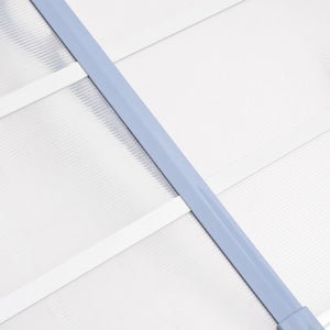 Door Canopy Gray and Transparent 155.9"x35.4" Polycarbonate
