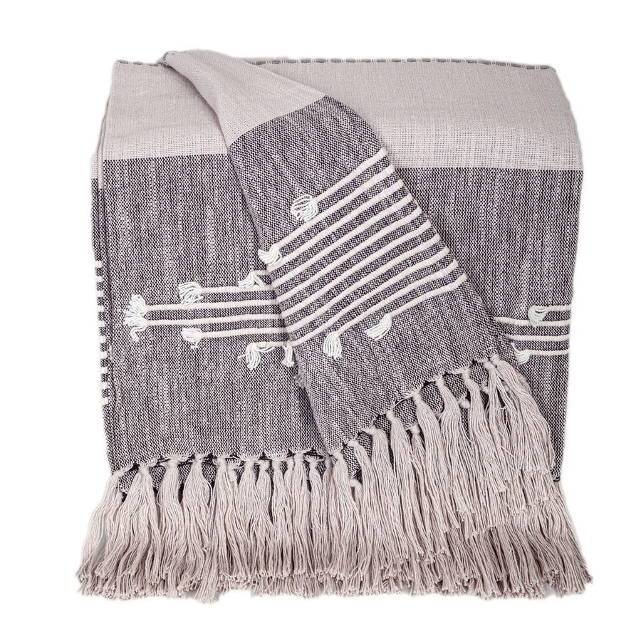 Premium Cotton Slub Throw with Tassels from Parkland Collection