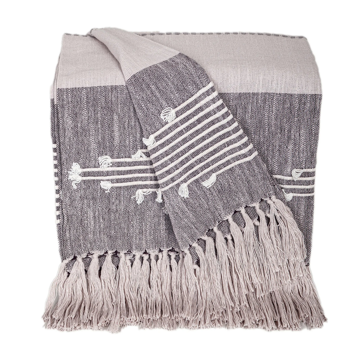 Premium Cotton Slub Throw with Tassels from Parkland Collection