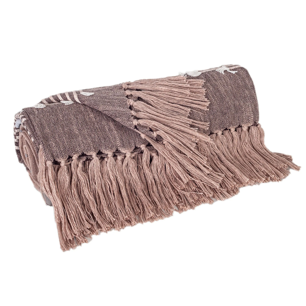 Premium Cotton Slub Throw from Parkland Collection with Tassels