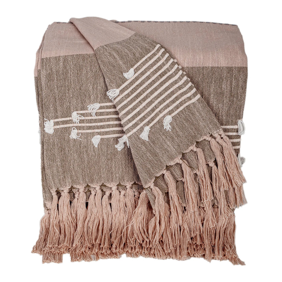 Ideal 50" x 60" Cotton Slub Throw for a Cozy and Warm Feeling