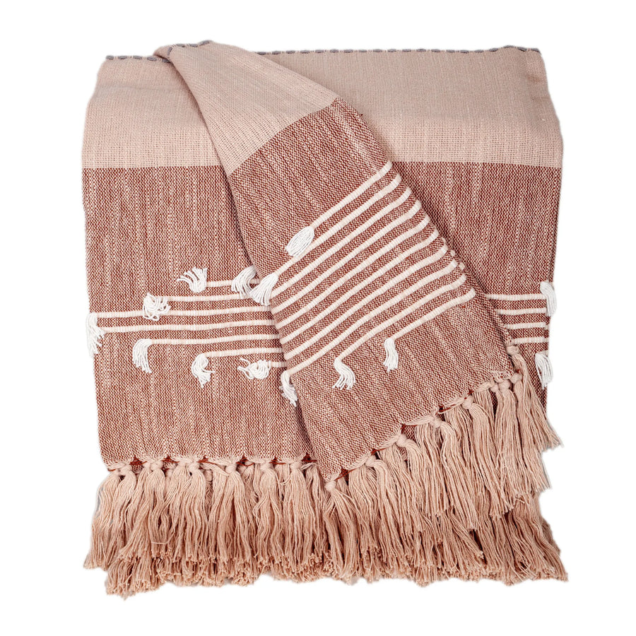 Add Warmth with the Cotton Slub Throw from Parkland Collection - Grey rust 50 X 60 1