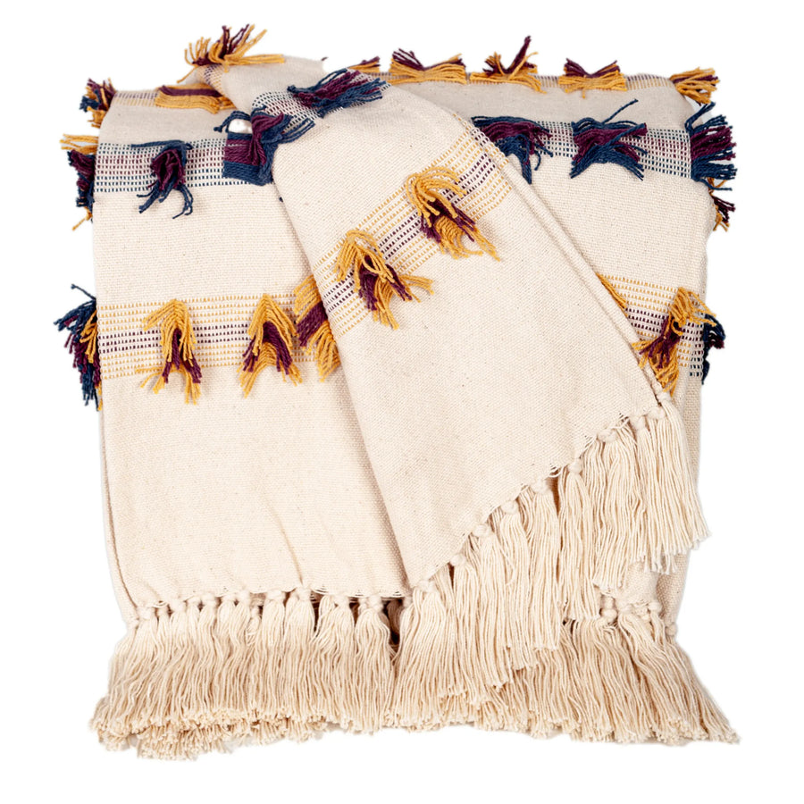 Best Handloomed Cotton Slub Throw (50" x 60") from Parkland Collection - Multi 50 X 60 1
