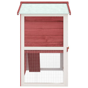 Outdoor Rabbit Hutch 3 Doors Red Wood