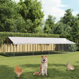 Outdoor Dog Kennel with Roof 236.2"x118.1"x59.1