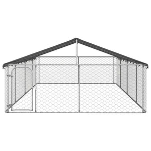 Outdoor Dog Kennel with Roof 236.2"x118.1"x59.1