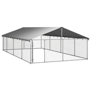 Outdoor Dog Kennel with Roof 236.2"x118.1"x59.1