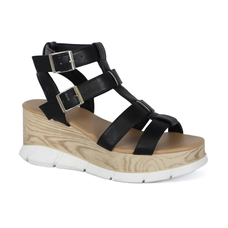 Yoki Carmel-14 Women's Gladiator Wedge Sandals