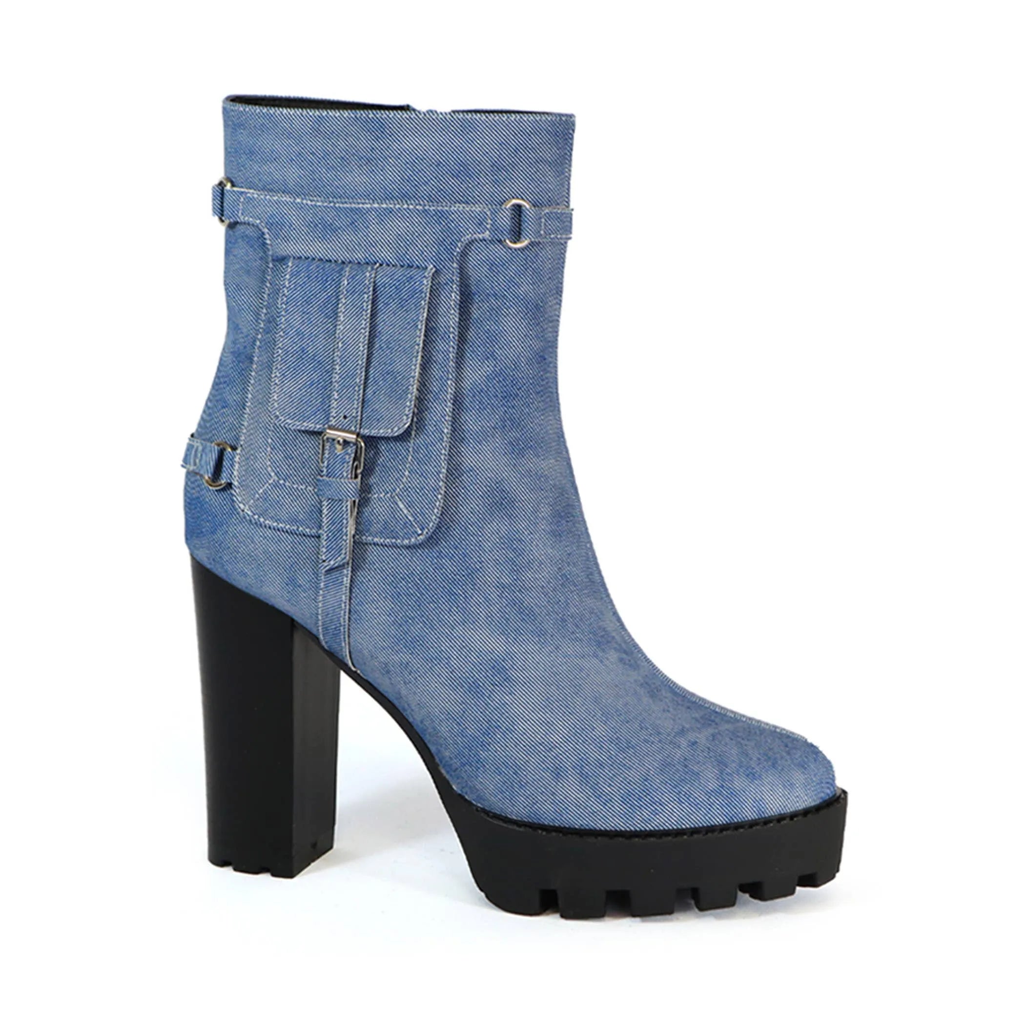 Yoki Women's Western Hiker Booties with Side Pocket