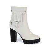 Yoki Women's Western Hiker Booties with Side Pocket