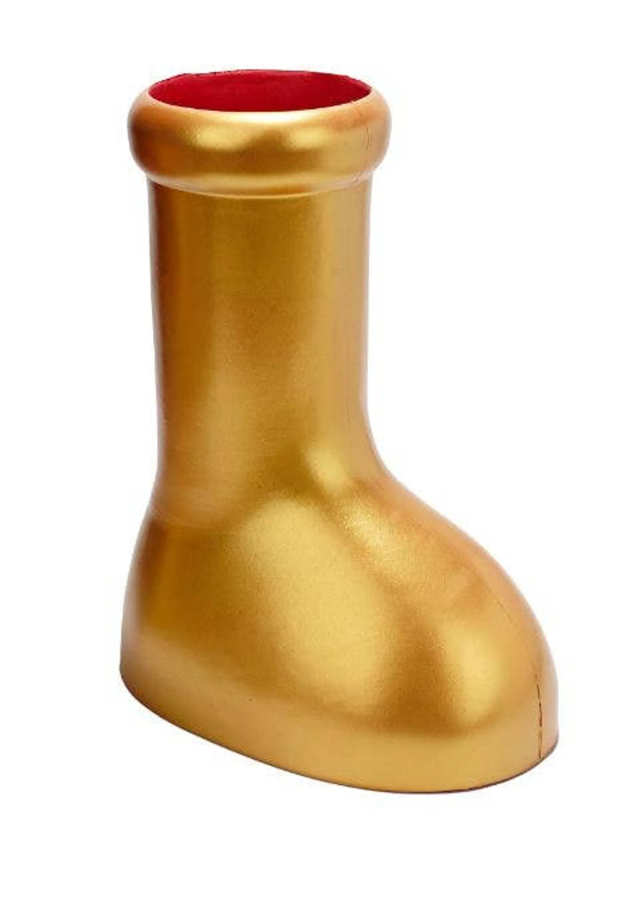 Women's Red and Gold Rubber Boots