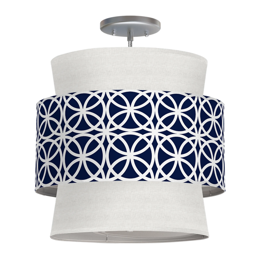 ATLANTA 3 TIERED PENDANT LIGHT - Doilies / linen ivory 16" 1