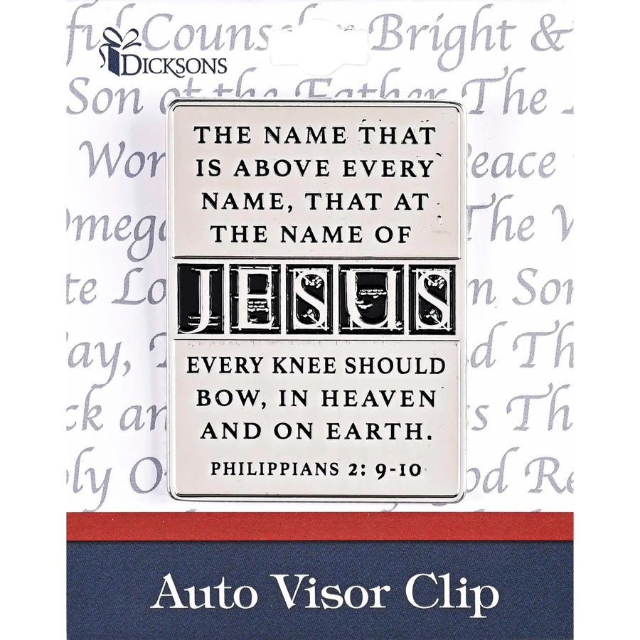 Visor Clip Names Of Jesus Silver