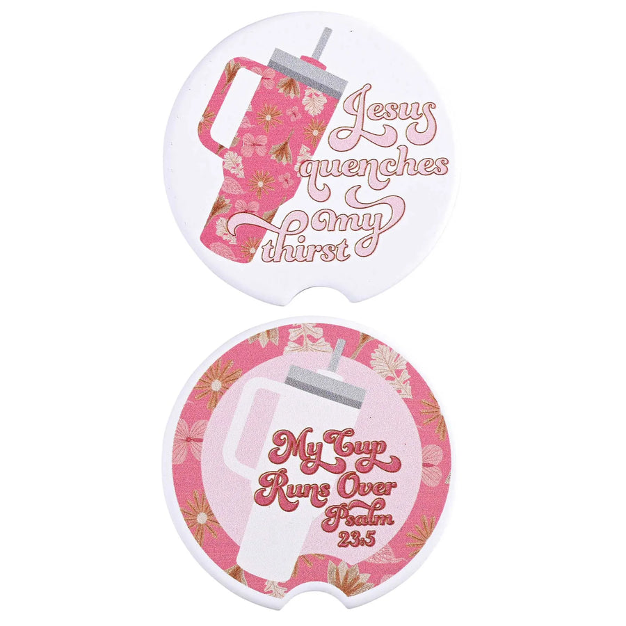 Car Coaster Jesus Quenches Thirst 2pk
