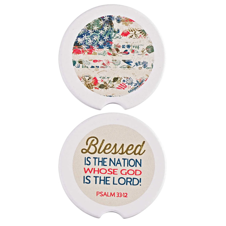 Car Coaster Flag & Blessed Is The Nation