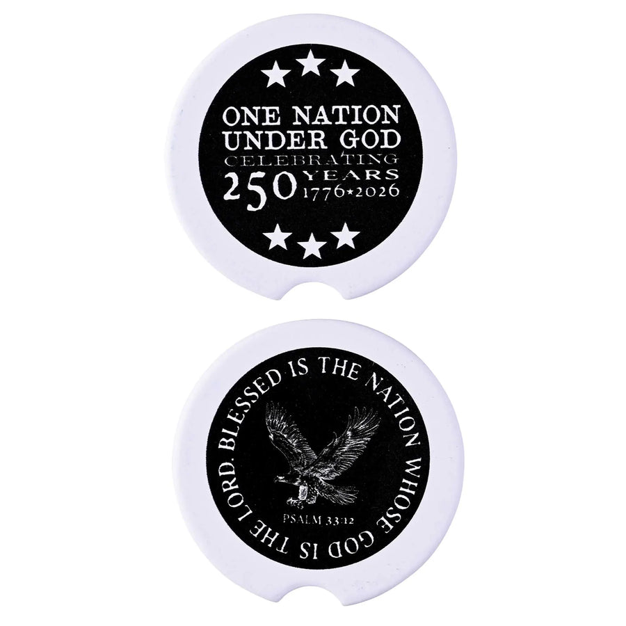 Car Coaster Eagle Blessed And One Nation