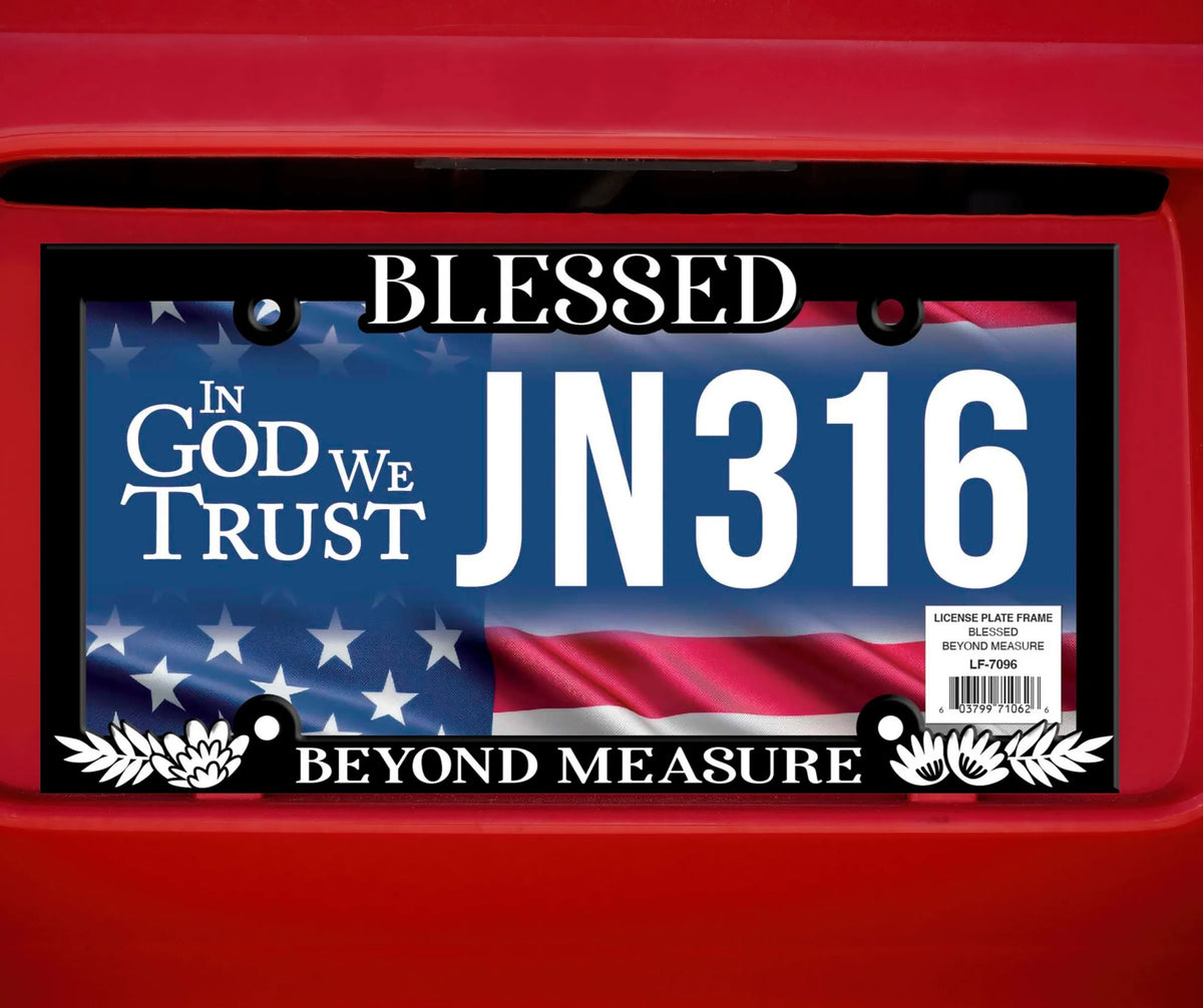 License Plate Frame Blessed Beyond