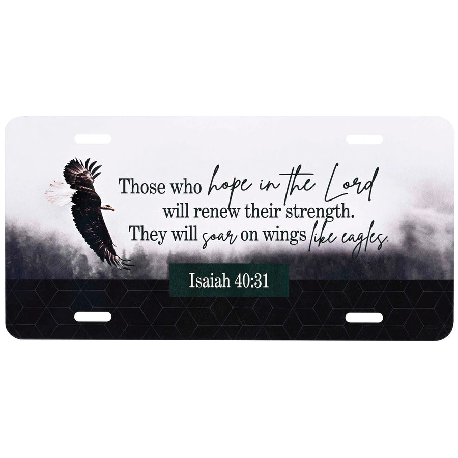 License Plate Eagle Isiah 40:31 Metal