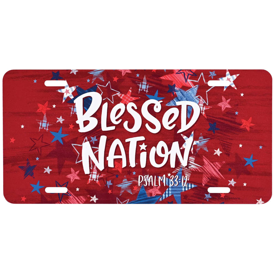 License Plate Blessed Nation Metal