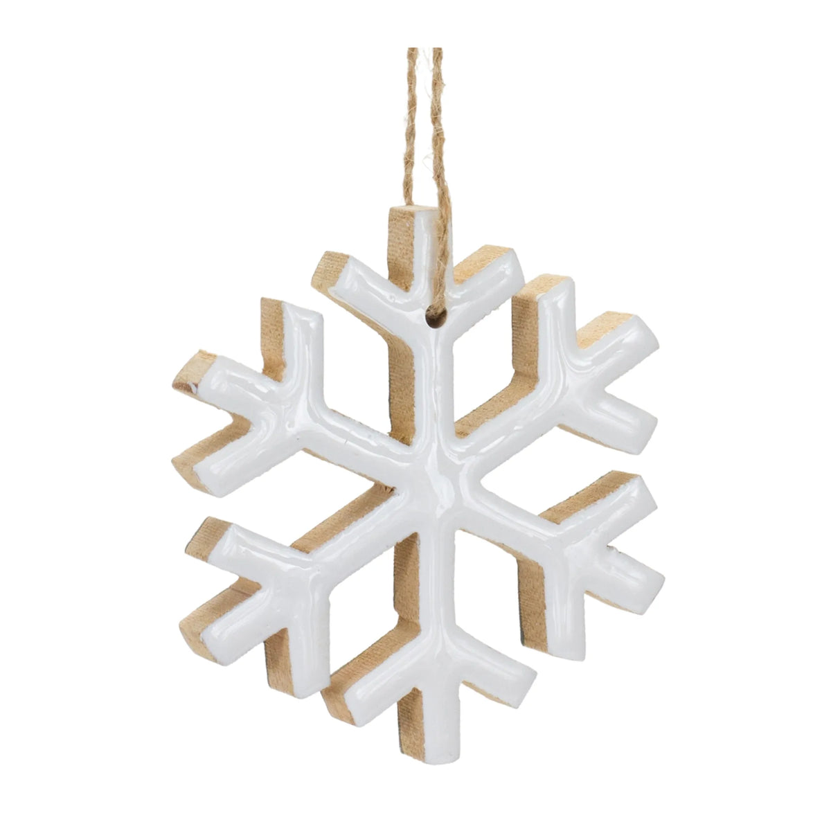 Wood Snowflake Ornament  - Pack Of: Set of 12 | Materials: Mdf | Décor style: Rustic