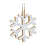 Wood Snowflake Ornament  - Pack Of: Set of 12 | Materials: Mdf | Décor style: Rustic